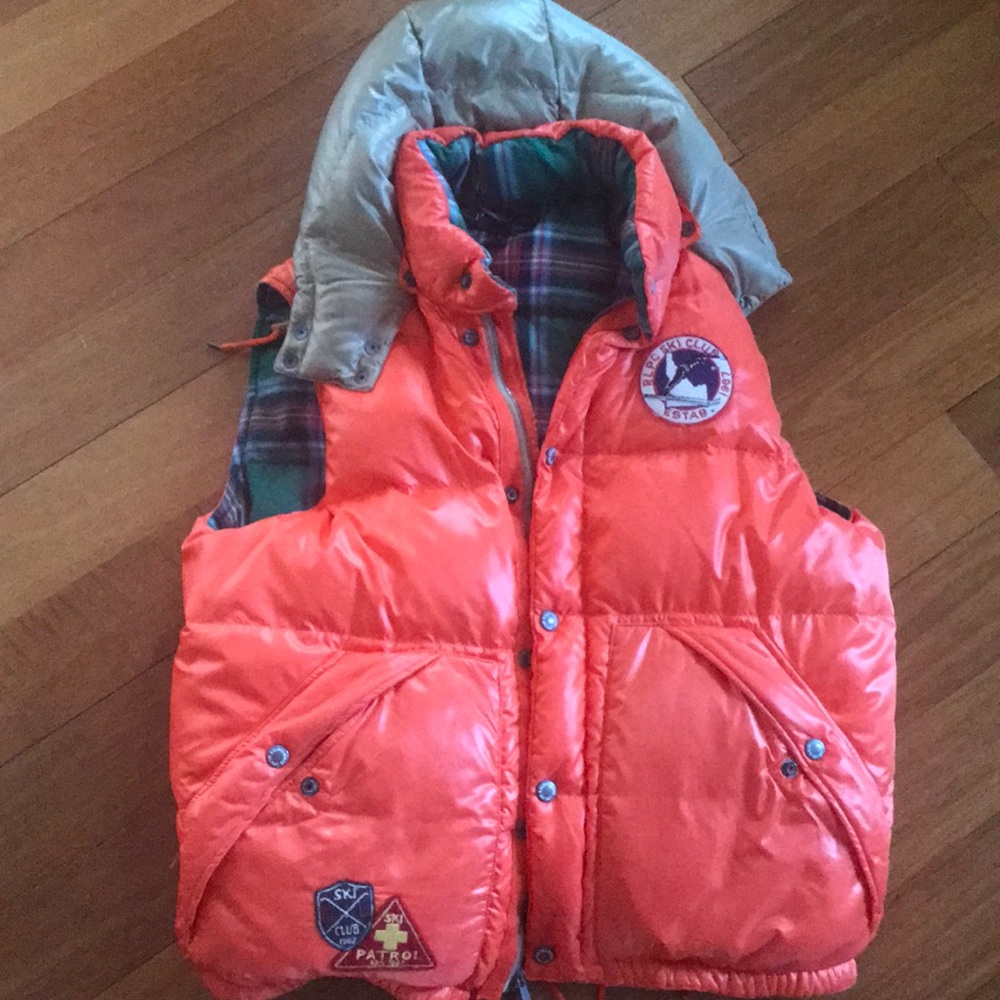Ralph Lauren orange puffer vest - Picture 1 of 5